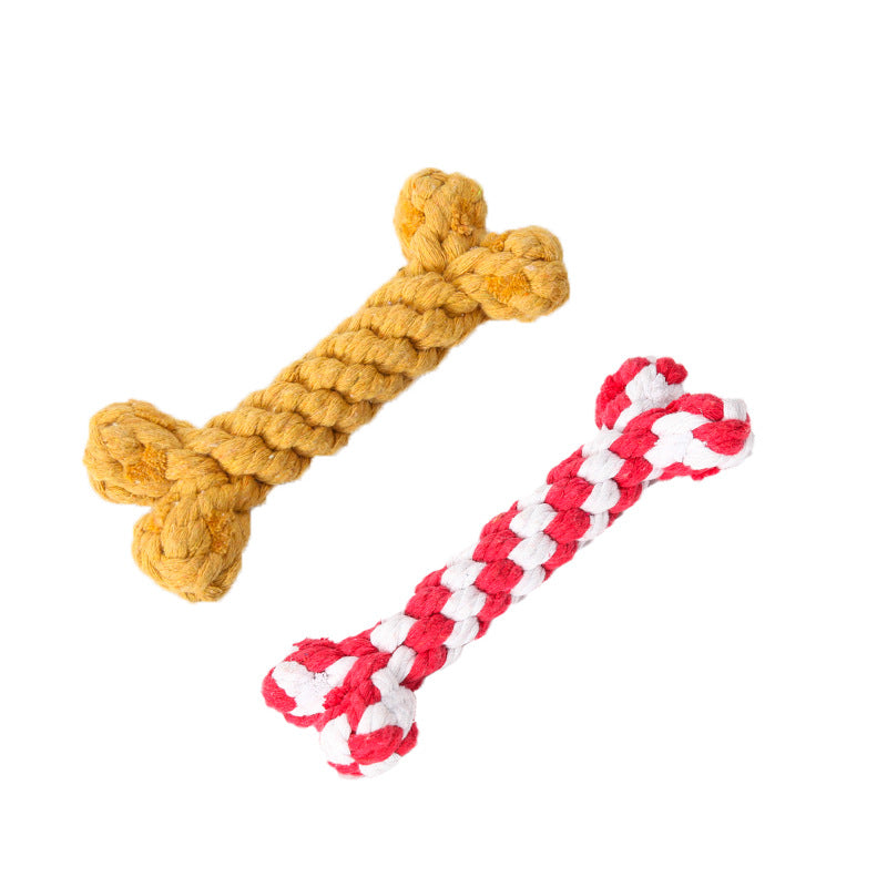 Dog Cotton Rope Chew Toy Bone Shape