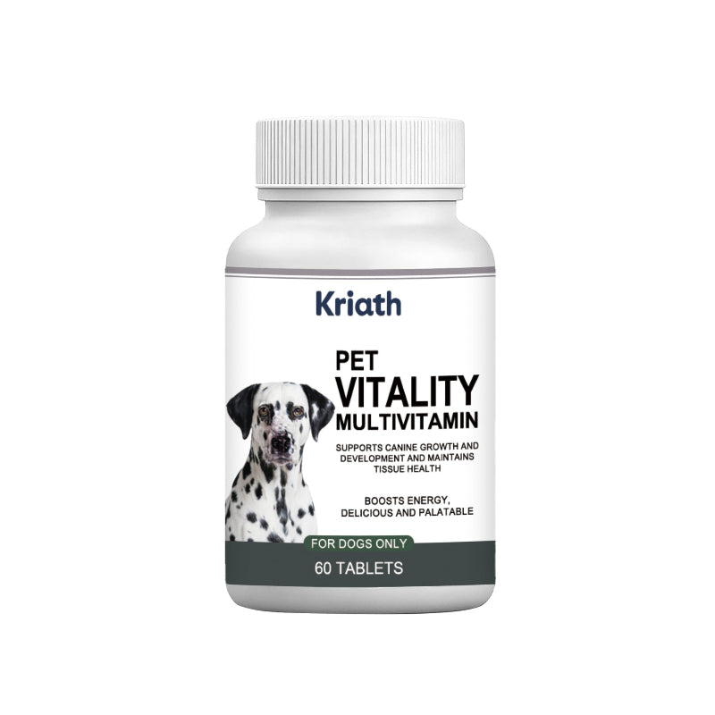 Dog Multivitamin Chewable Tablets with Flaxseed, Brewer's Yeast & Pumpkin Seed – 60 Count