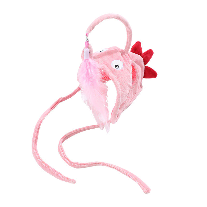 Everyday Pet Mart Cat Fishing Wand Toy – Plush Dinosaur or Big Eye Fish Teaser