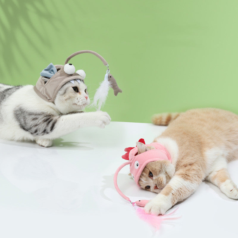 Everyday Pet Mart Interactive Plush Cat Toy – Wand Teaser for Active Play and Exercise